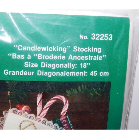 VTG Bucilla Christmas Stitchery Candlewicking Stocking 32253 TOYLAND New 18" - Picture 2 of 6